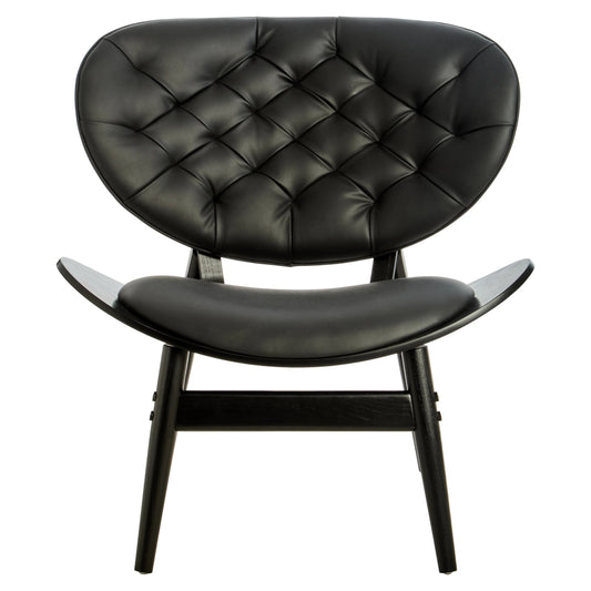 Ashbourne Black Leather Effect Chair with Elm Wood Frame