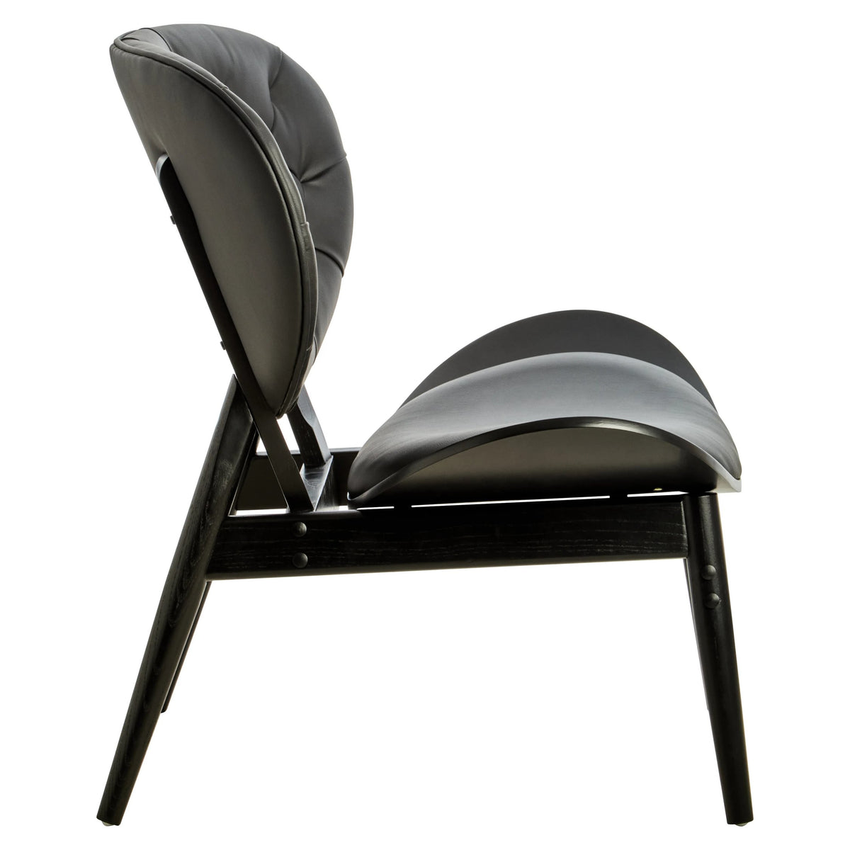 Ashbourne Black Leather Effect Chair with Elm Wood Frame