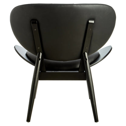 Ashbourne Black Leather Effect Chair with Elm Wood Frame