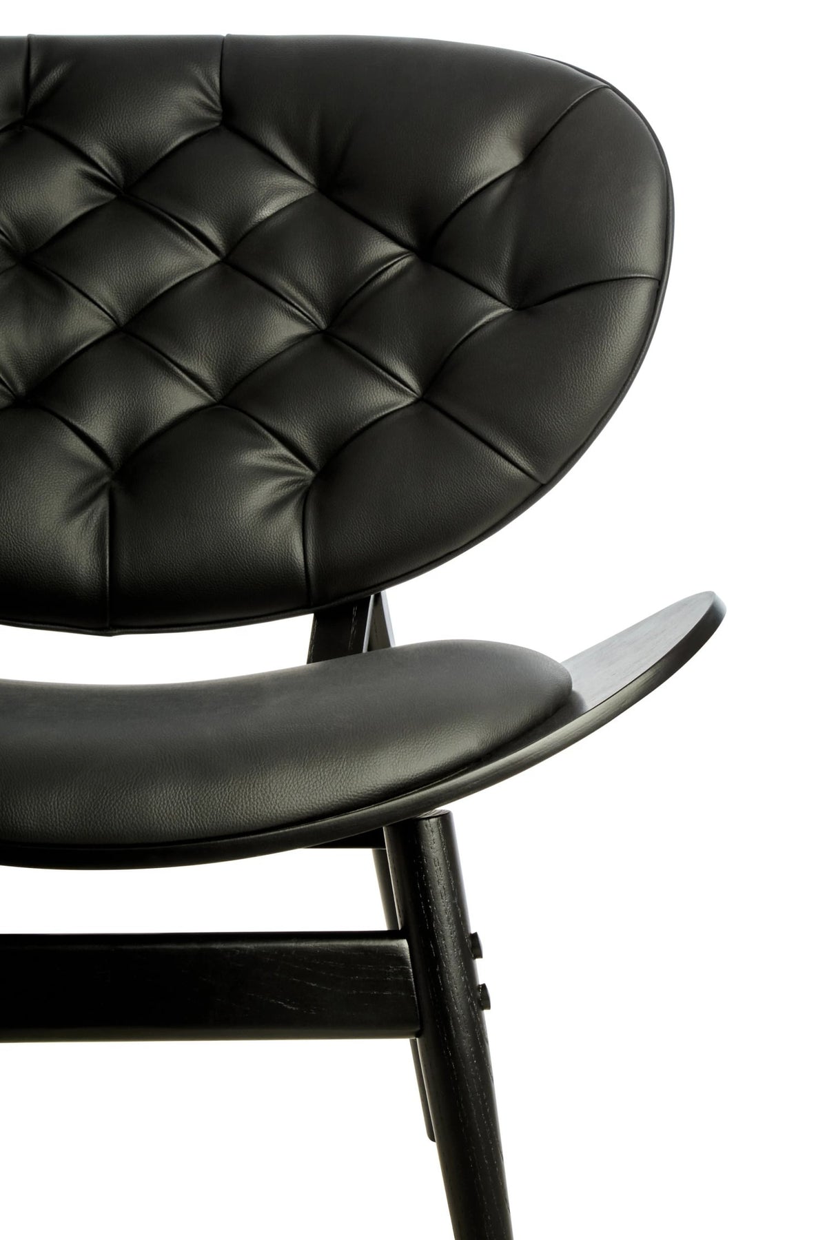 Ashbourne Black Leather Effect Chair with Elm Wood Frame