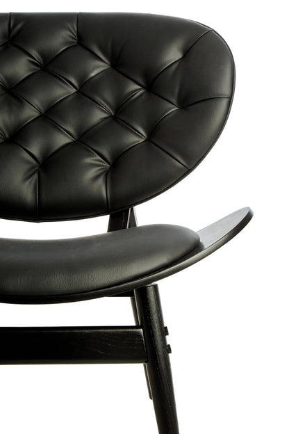 Ashbourne Black Leather Effect Chair with Elm Wood Frame