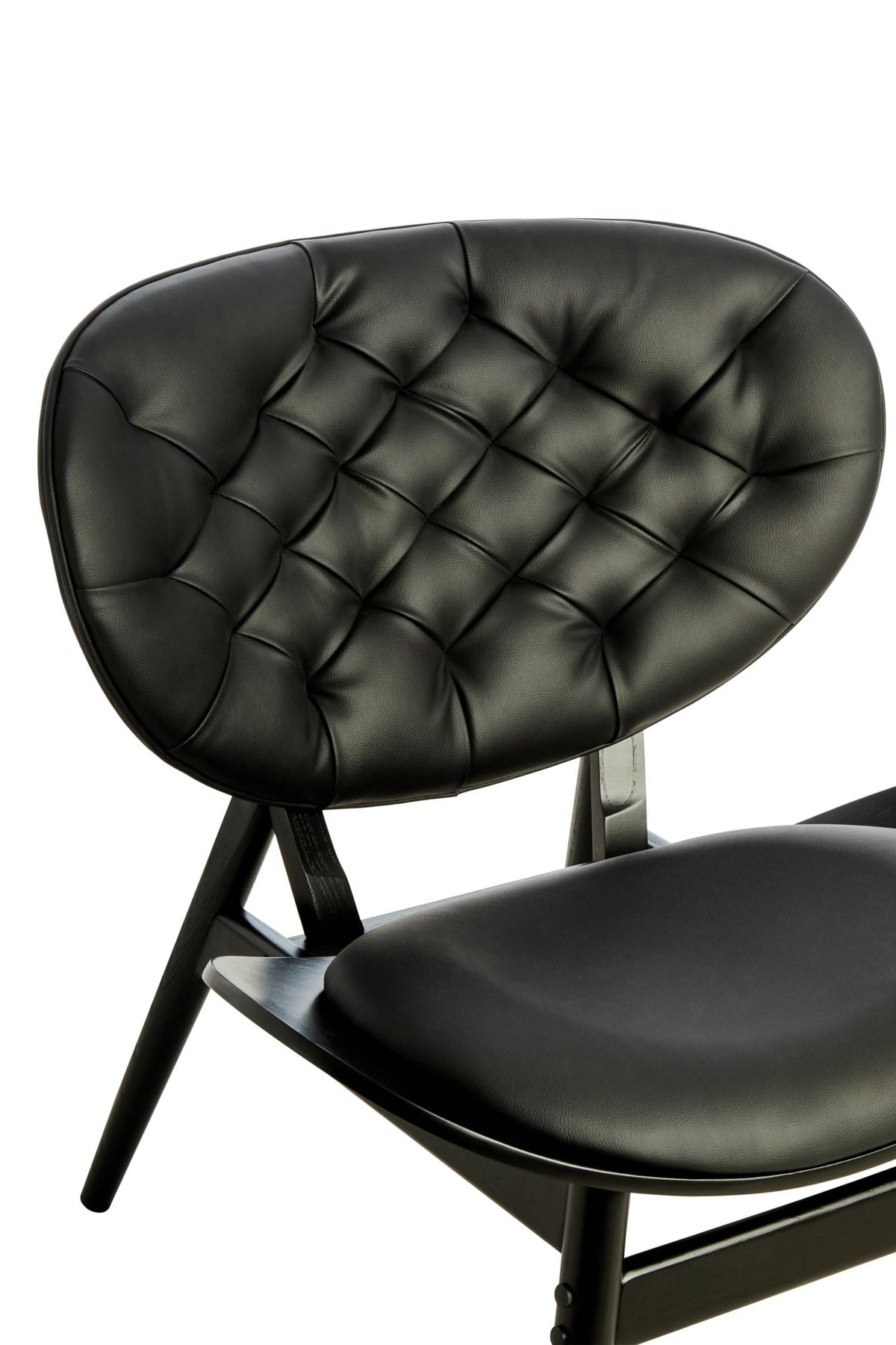 Ashbourne Black Leather Effect Chair with Elm Wood Frame