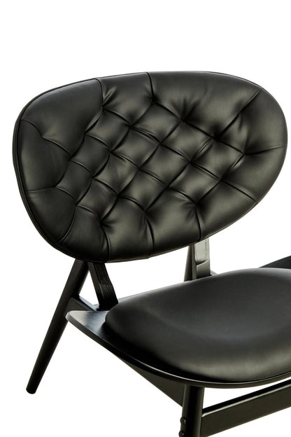 Ashbourne Black Leather Effect Chair with Elm Wood Frame