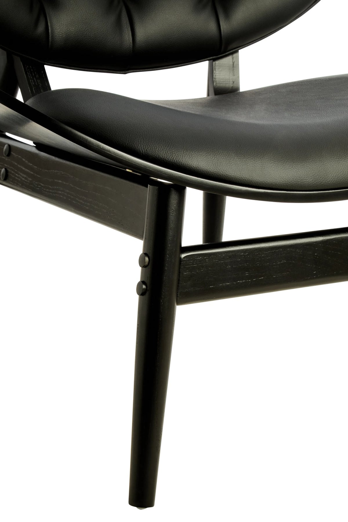 Ashbourne Black Leather Effect Chair with Elm Wood Frame