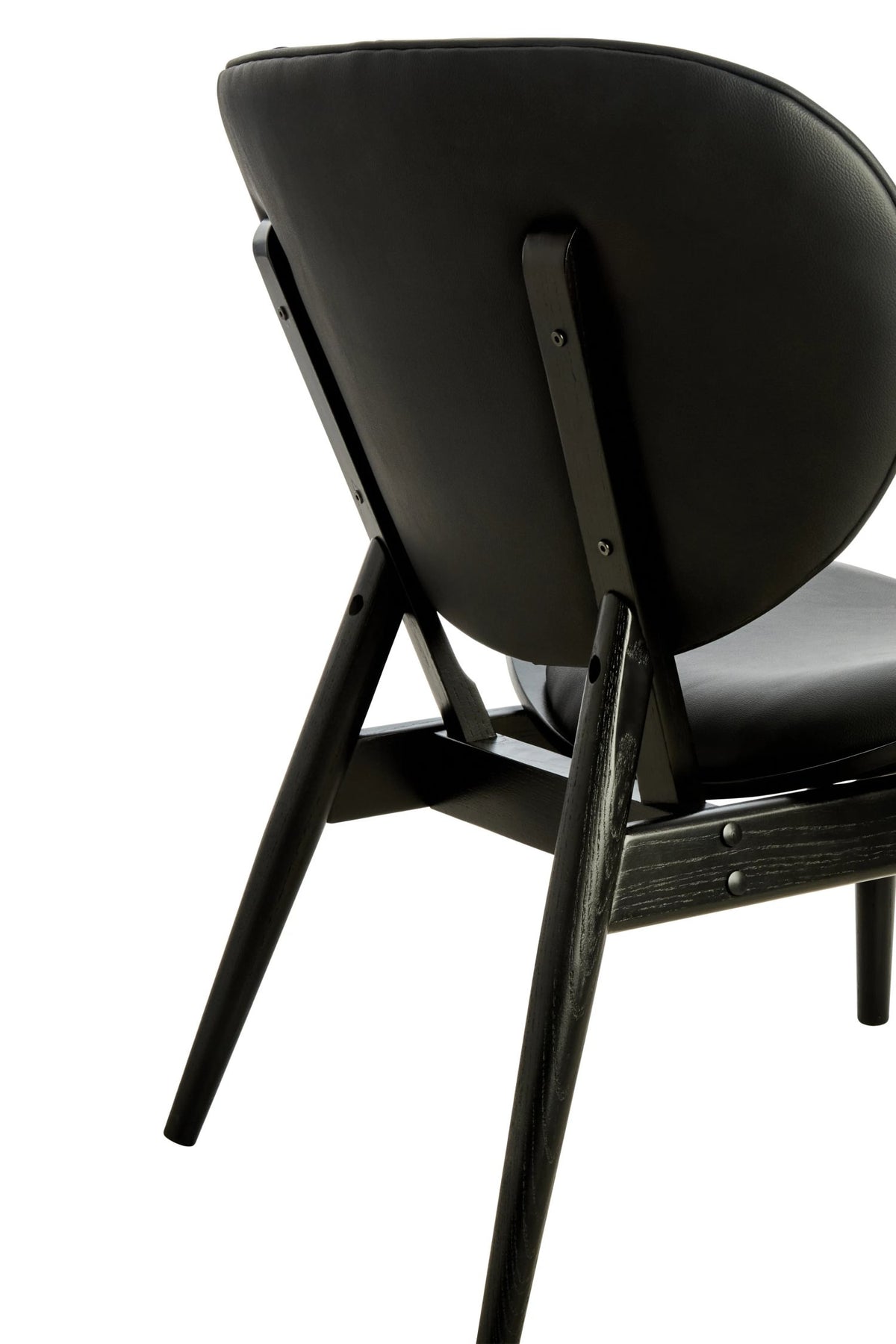Ashbourne Black Leather Effect Chair with Elm Wood Frame