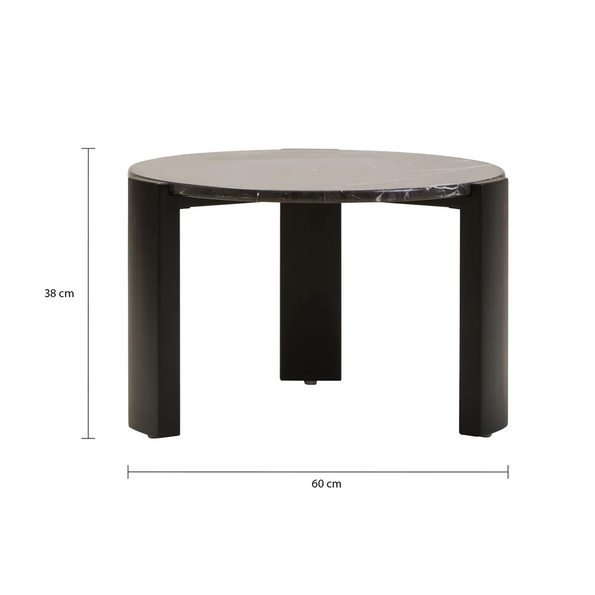Iberia Black Marble and Acacia Wood Small Coffee Table