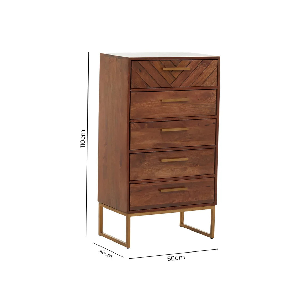 Mangrove Mango Wood Chest of 5 Drawers