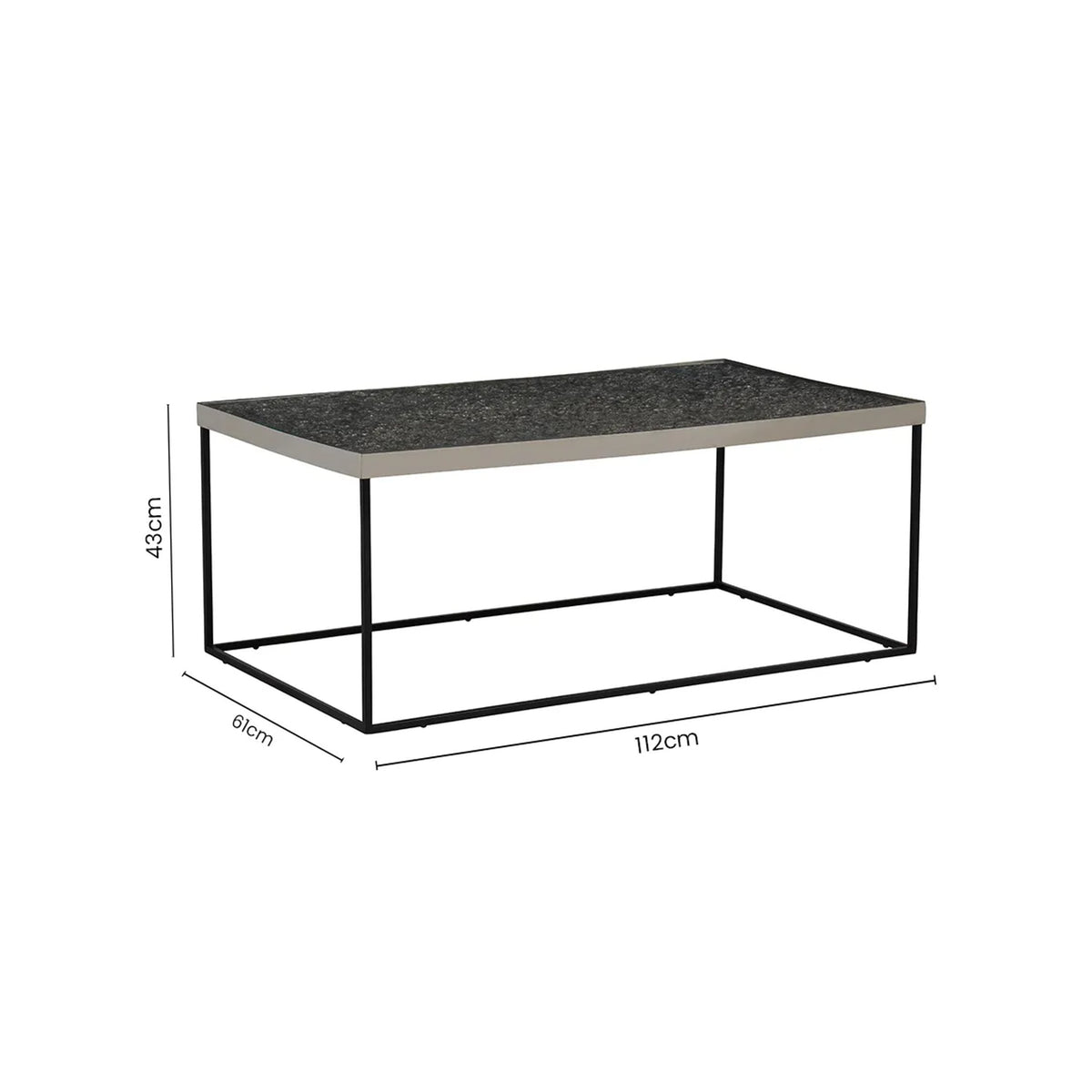 Aureon Silver Finish Textured Coffee Table
