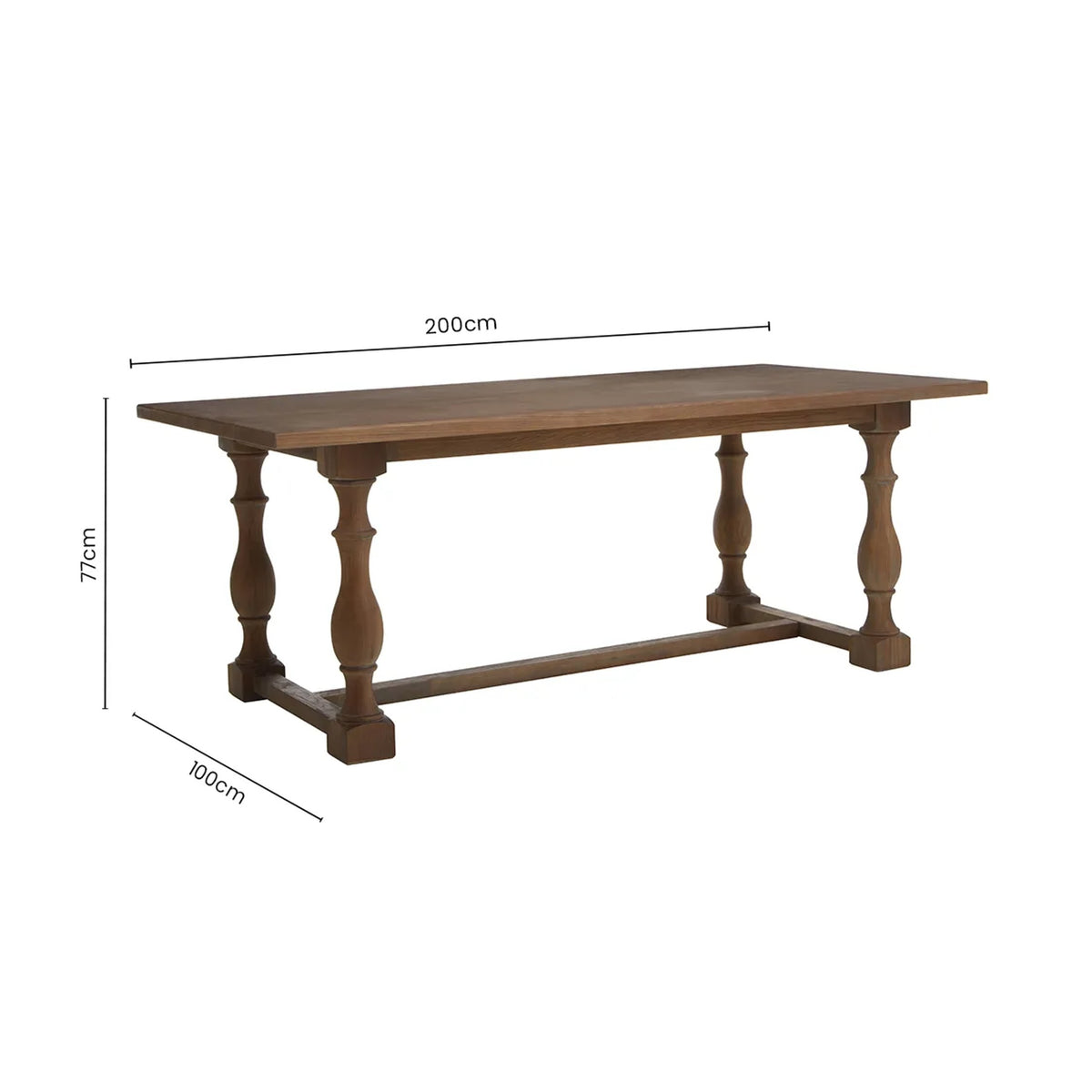 Glade Oak Wood Rectangular Dining Table
