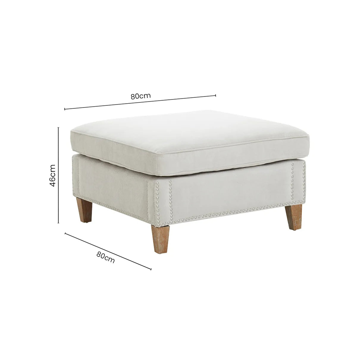 Brompton Grey Fabric Footstool
