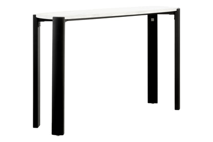 Iberia White Marble Top and Black Acacia Wood Console Table