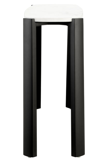 Iberia White Marble Top and Black Acacia Wood Console Table