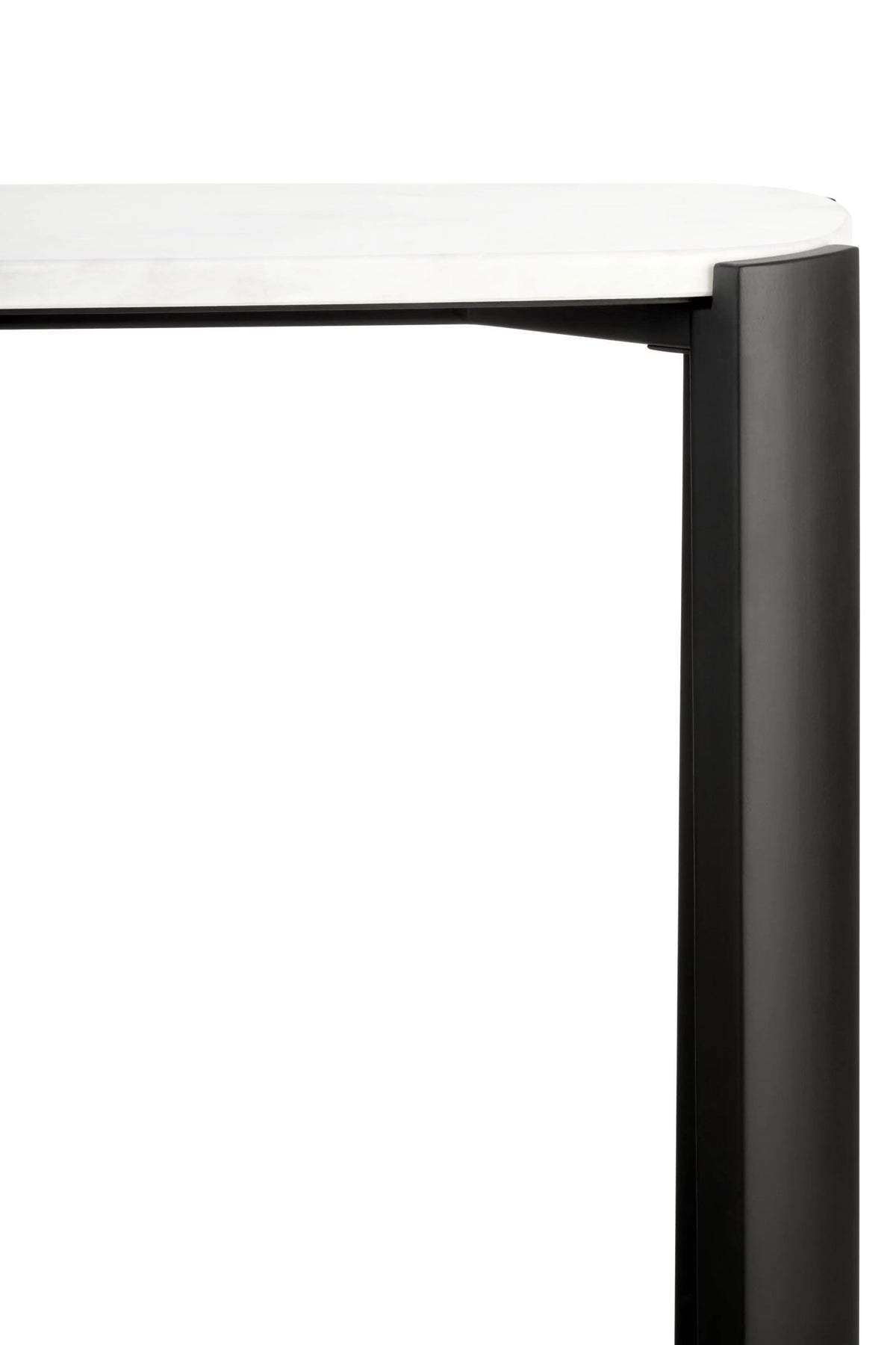 Iberia White Marble Top and Black Acacia Wood Console Table