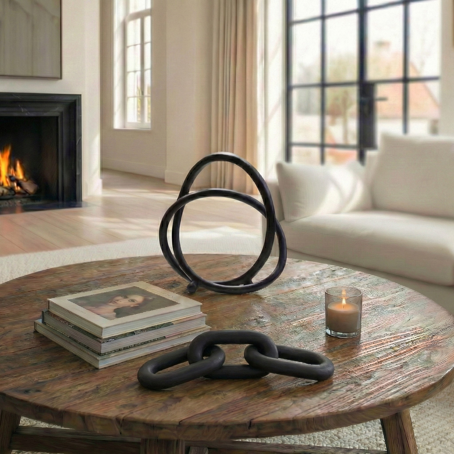 Link Matte Black Nickel Finish Twist Sculpture