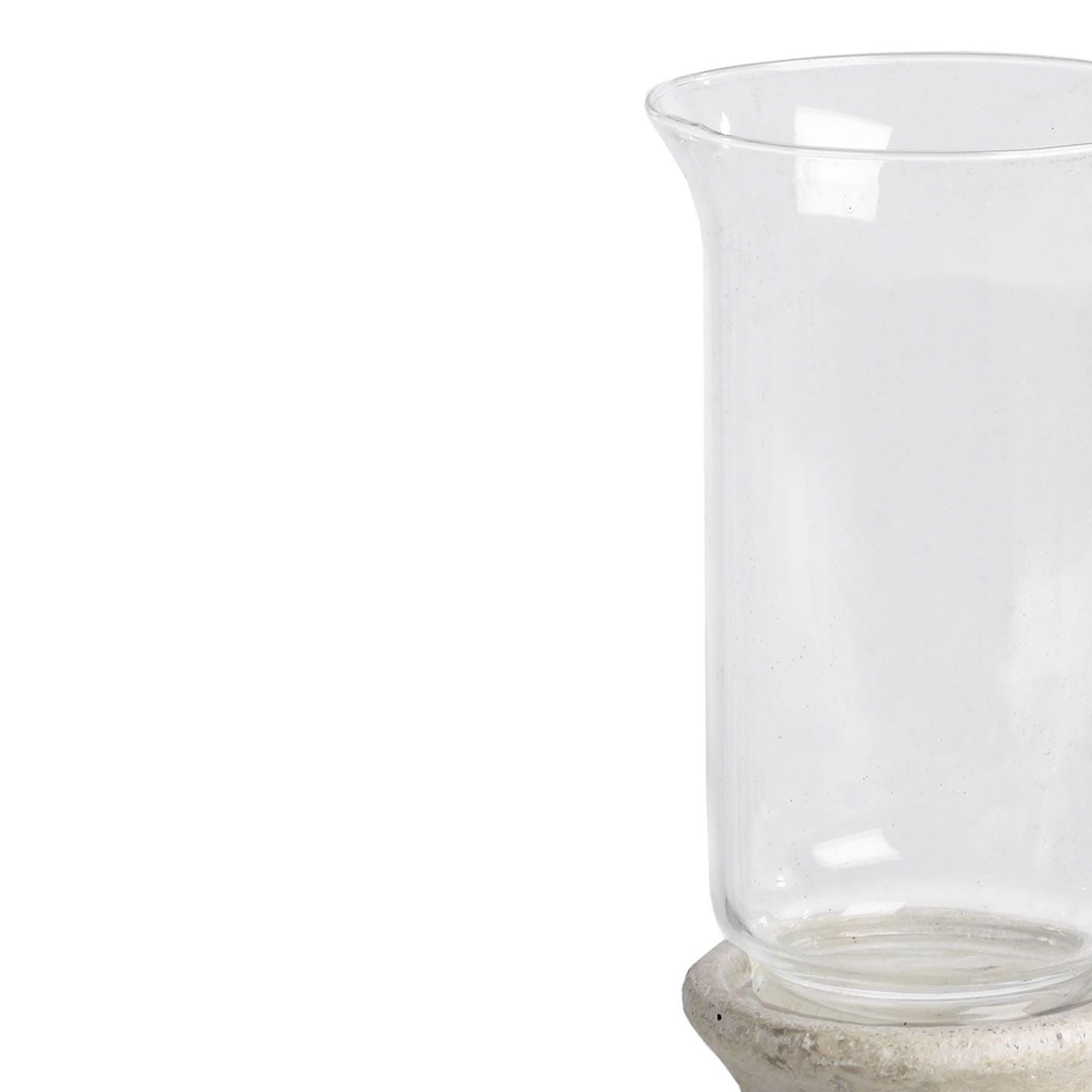 Stone Based Hurricane Lantern - Candle Holders from the Quanta Home collection.