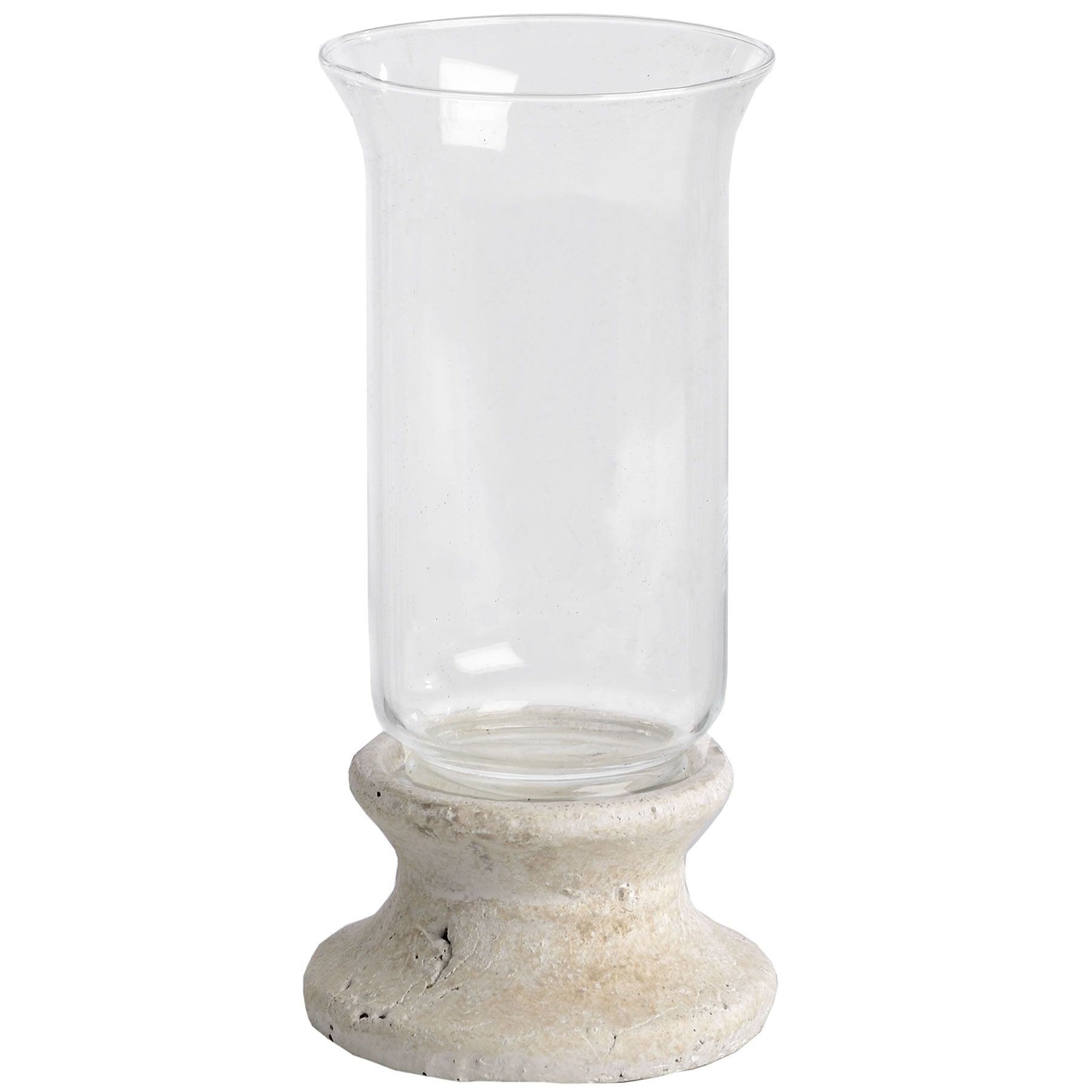 Stone Based Hurricane Lantern - Candle Holders from the Quanta Home collection.
