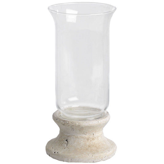 Stone Based Hurricane Lantern - Candle Holders from the Quanta Home collection.