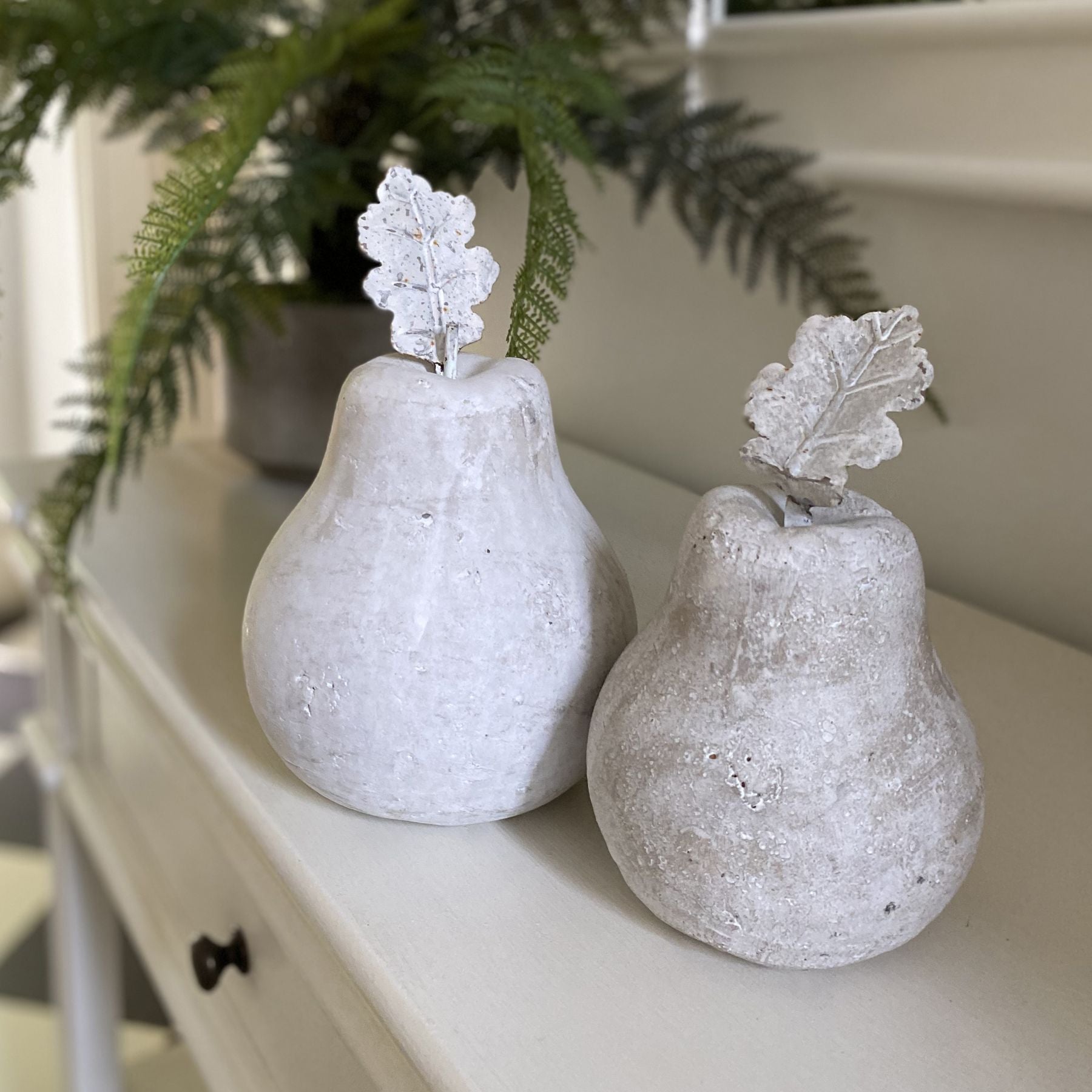 Stone Pear Medium - Ornaments from the Quanta Home collection.