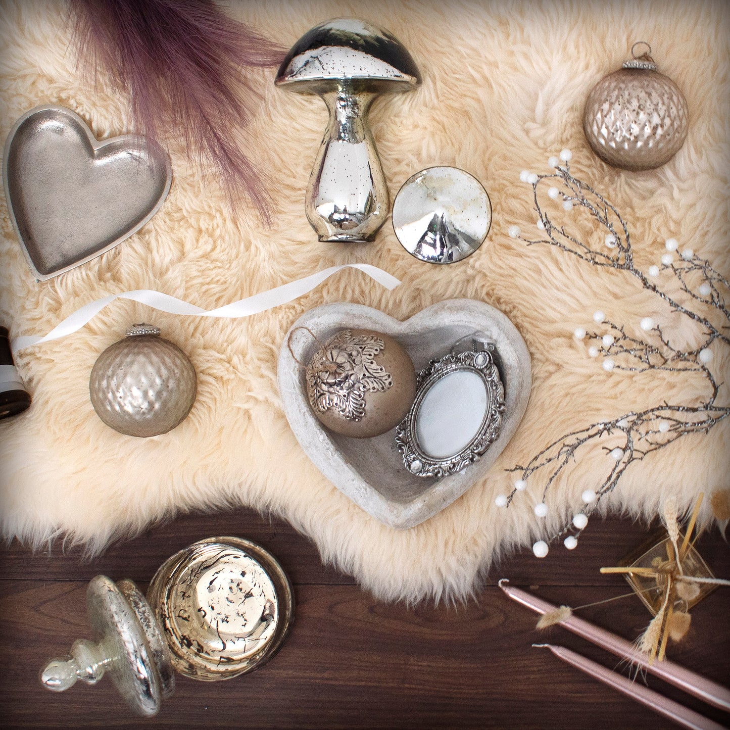 Deep Stone Heart Dish - Dishes from the Quanta Home collection.