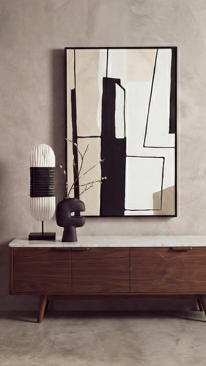 Forma Abstract Large Black Vase