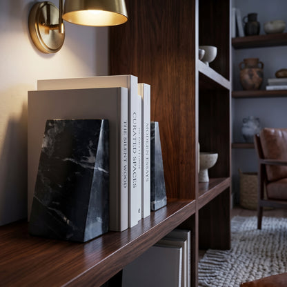 Nocturne Set of Two Black Marble Bookends