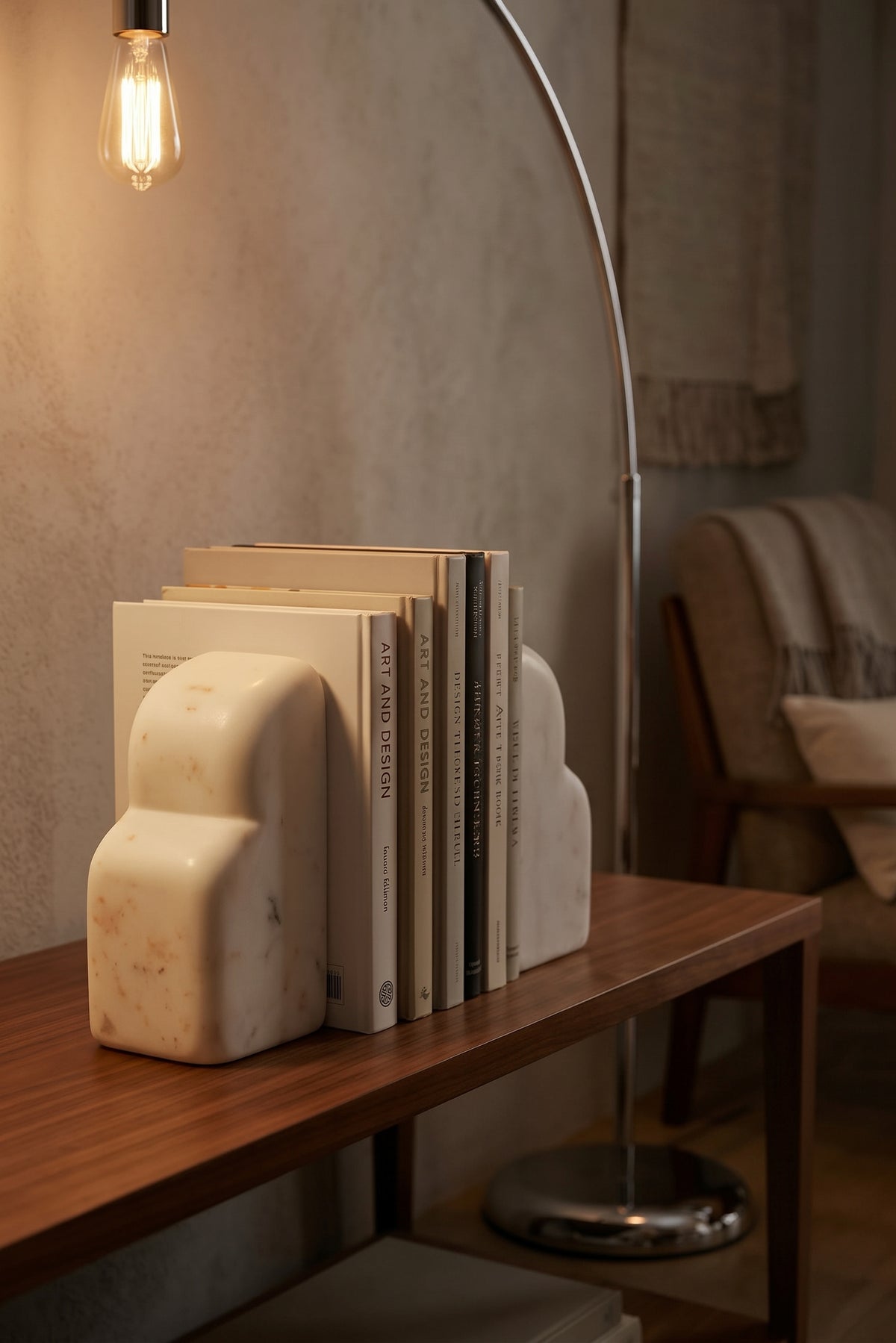 Alabren White Marble Set of Two Bookends