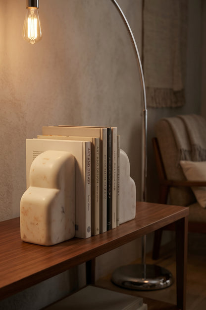 Alabren White Marble Set of Two Bookends