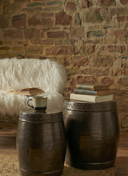 Cyrus Set of 2 Drum Style Side Tables
