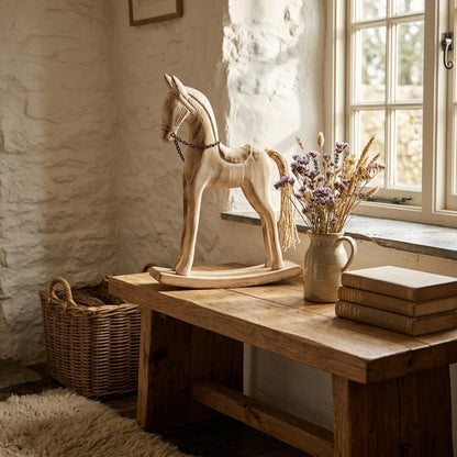 Large Natural Rustic Rocking Horse