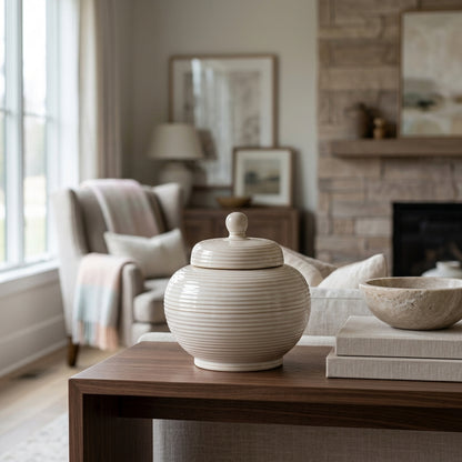 Neva Large Lidded Ceramic Jar