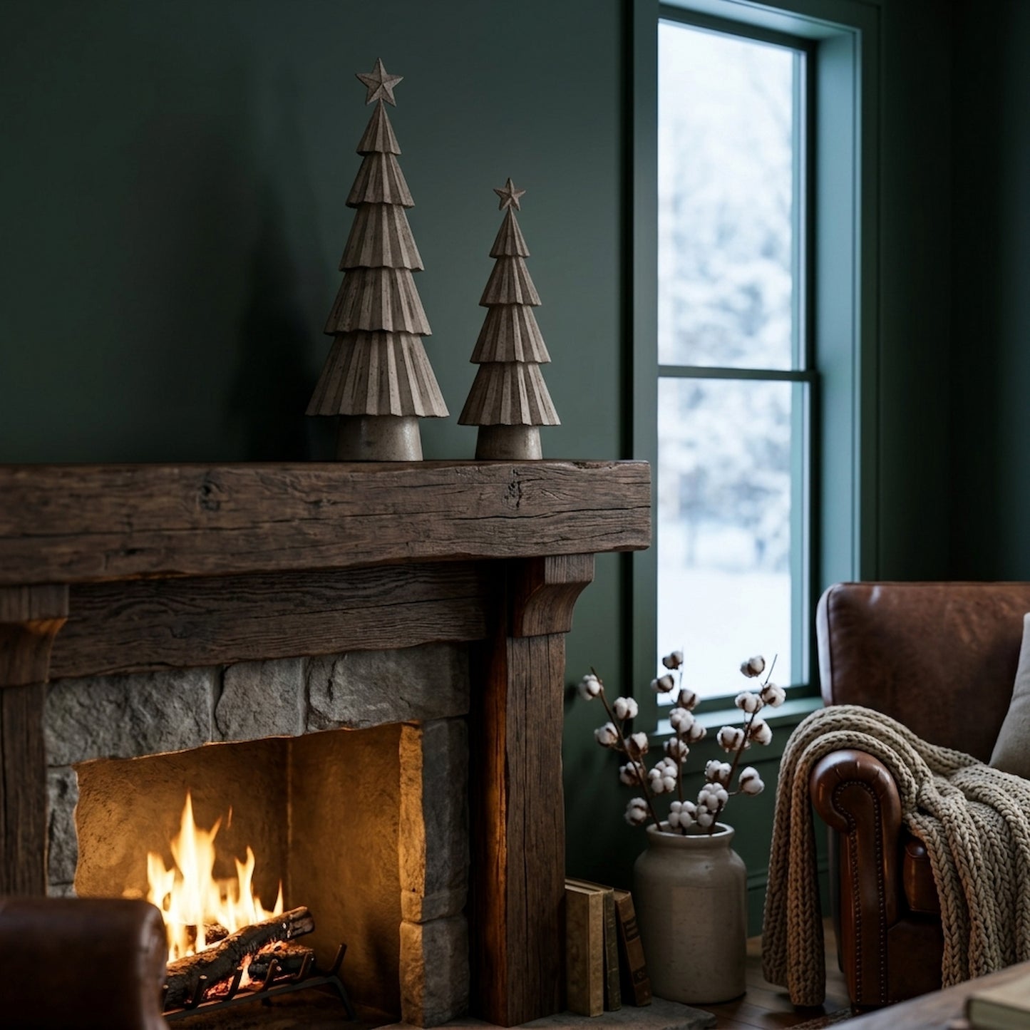 Medium Rustic Bough Tree With Star
