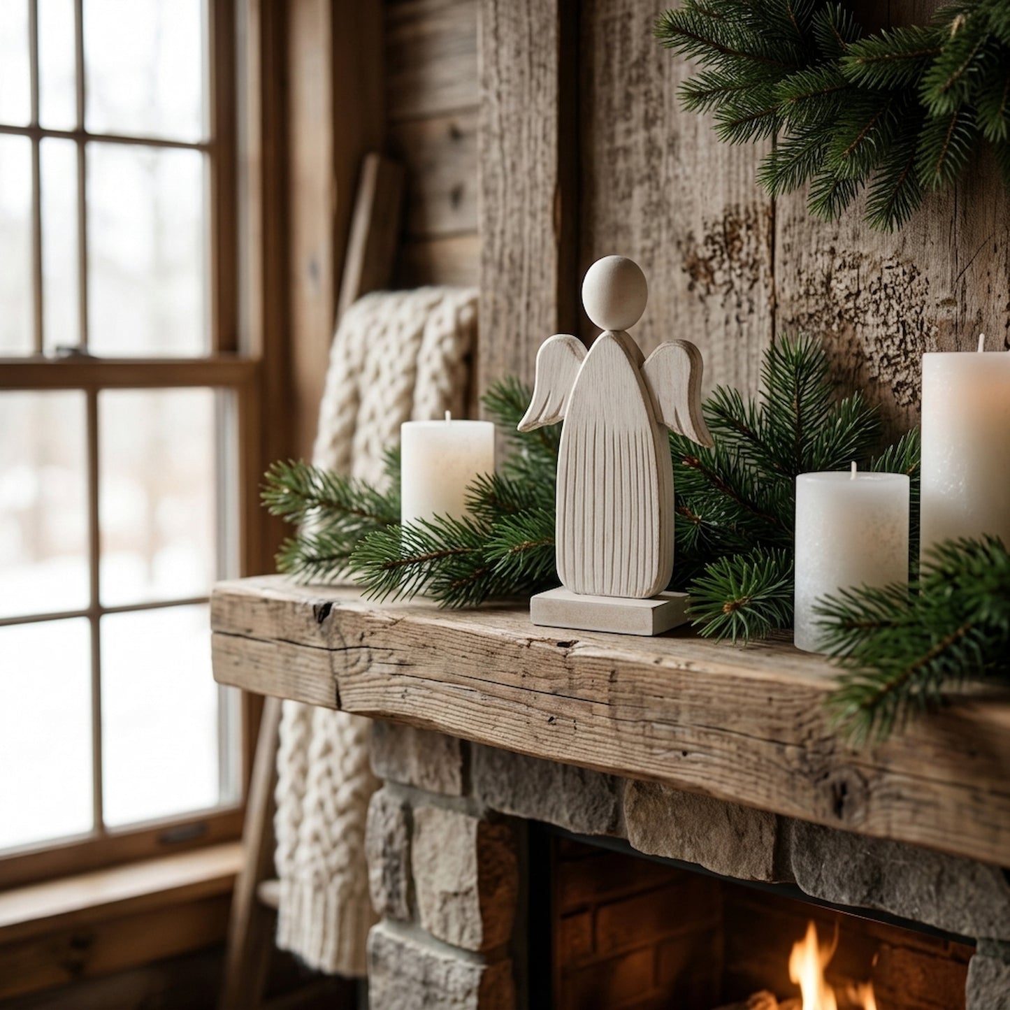 Whitewashed Rustic Angel