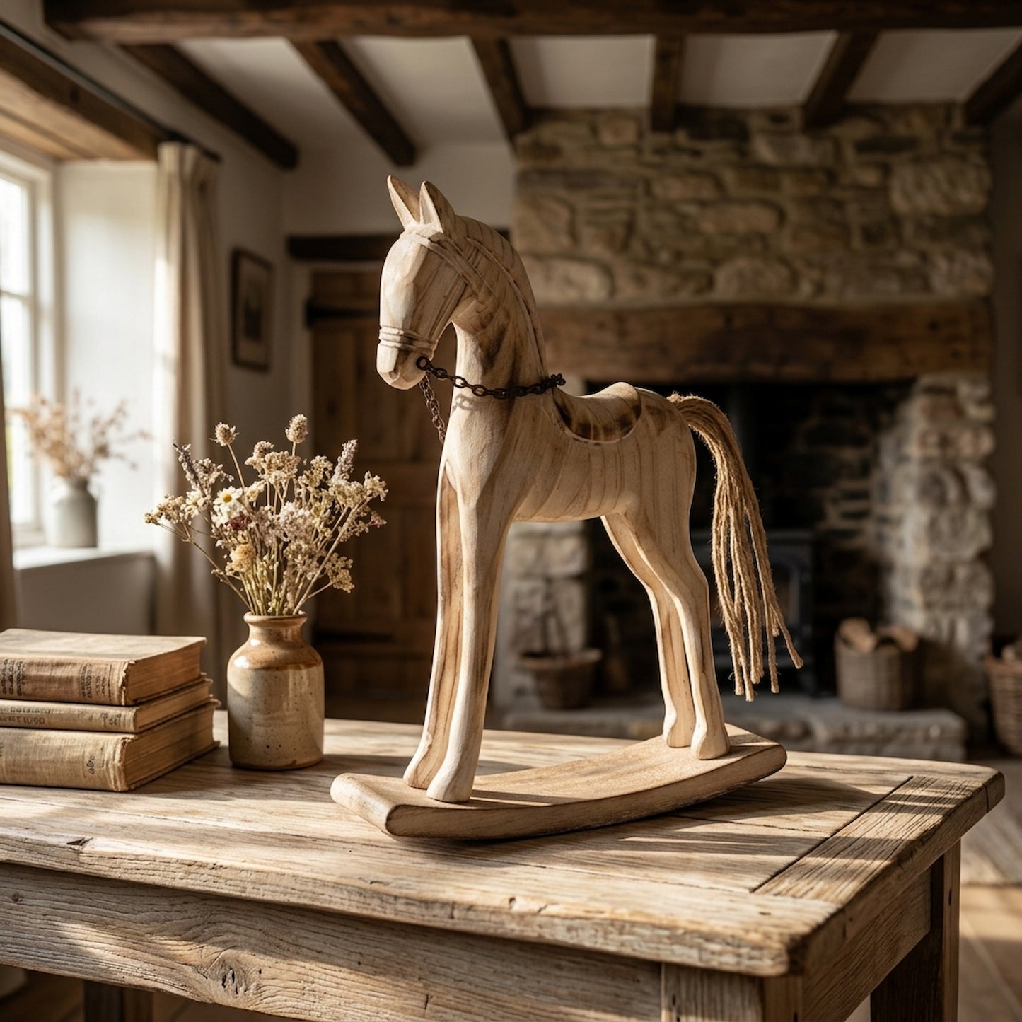 Natural Rustic Rocking Horse