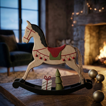 Rustic Decorated Rocking Horse