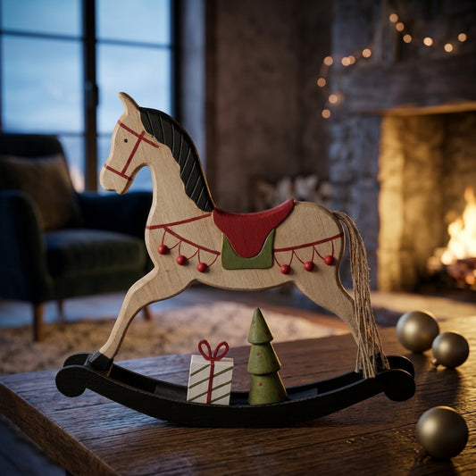 Rustic Decorated Rocking Horse