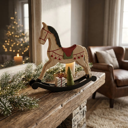 Rustic Decorated Rocking Horse