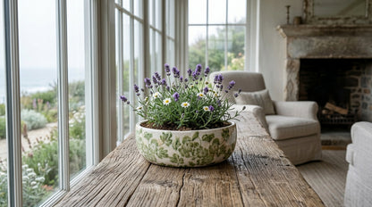 Small Green Clover Ceramic Bowl Pot