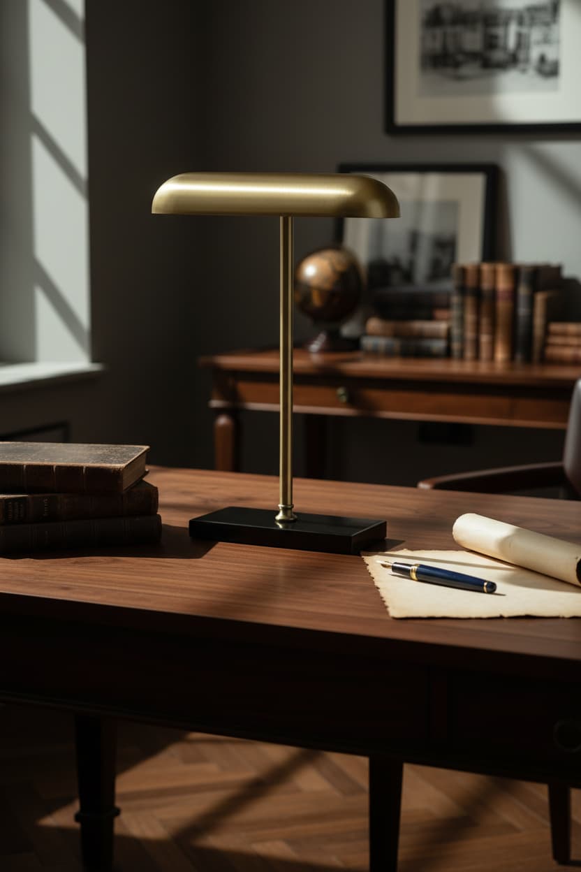 Kepler Brass Finish Desk Lamp
