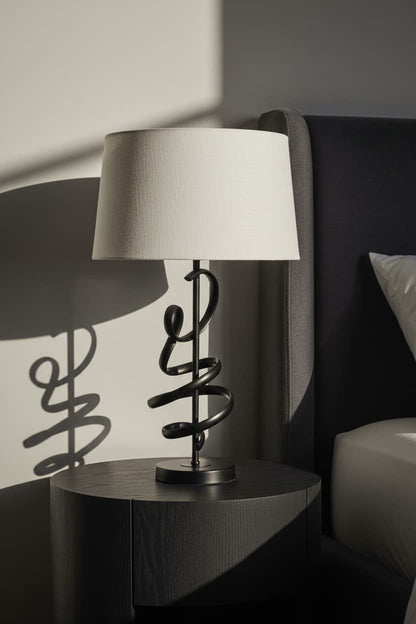 Zenith Matte Black Squiggle Table Lamp