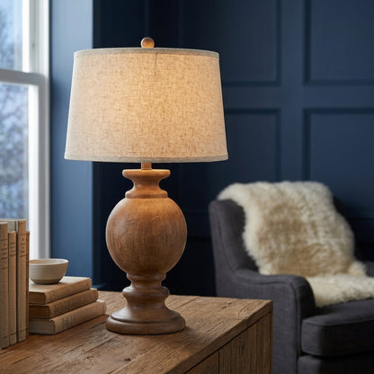 Clarion Table Lamp With Edged Linen Shade