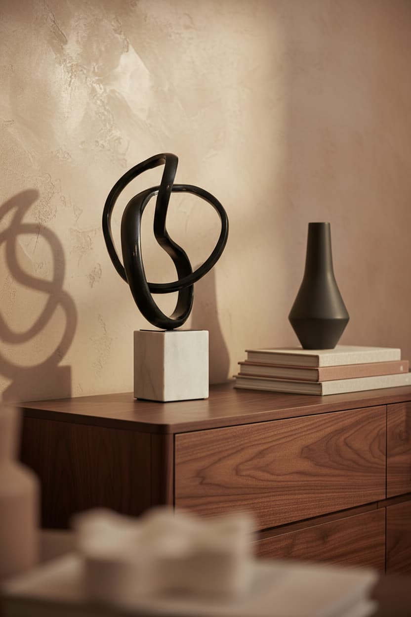 Efes Black Nickel Finish Knot Sculpture