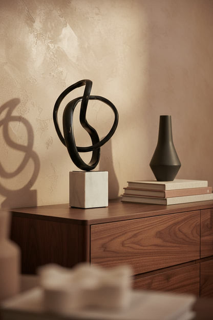 Efes Black Nickel Finish Knot Sculpture