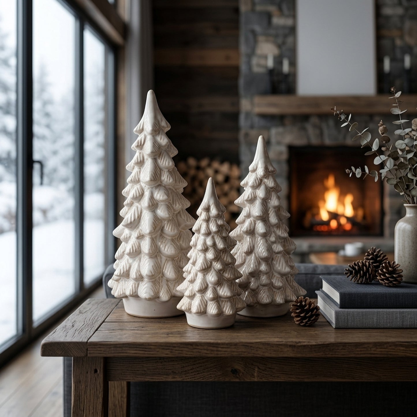 Large Alora Ceramic Snowy Tree