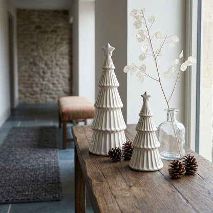 Medium Alora Ceramic Snowy Layered Tree With Star