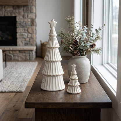 Large Alora Ceramic Snowy Layered Tree With Star