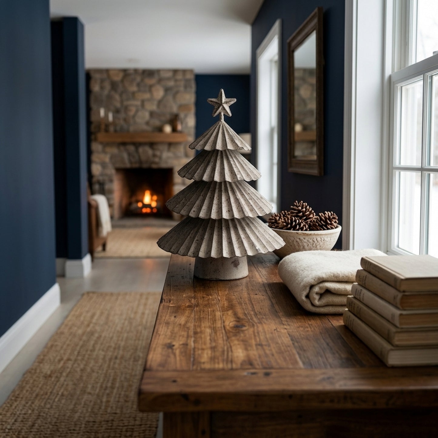 Rustic Metal Layered Tree With Star