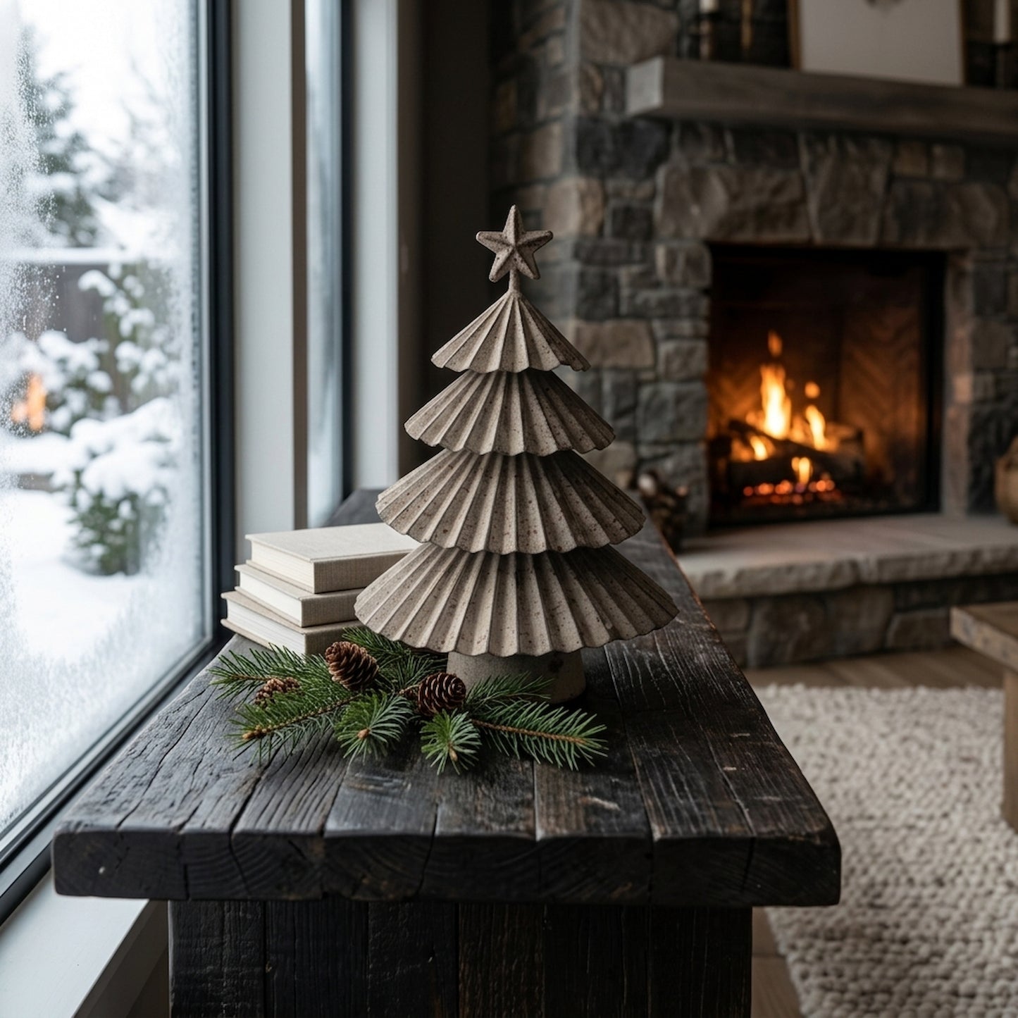 Rustic Metal Layered Tree With Star