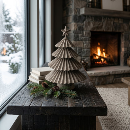 Rustic Metal Layered Tree With Star
