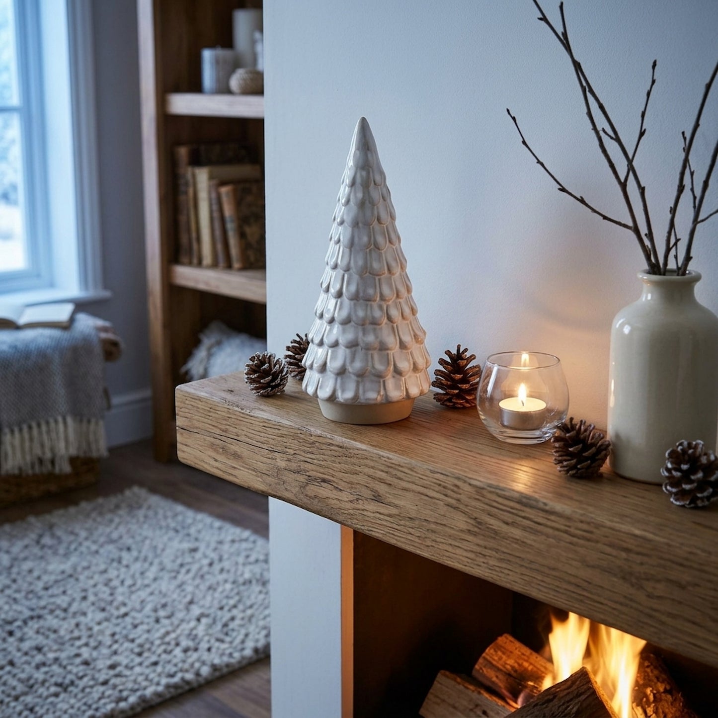 Snowy Ceramic Spruce Tree