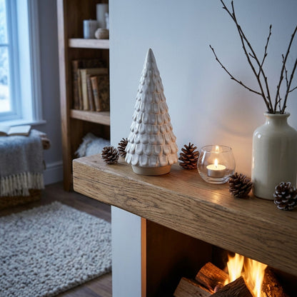 Snowy Ceramic Spruce Tree